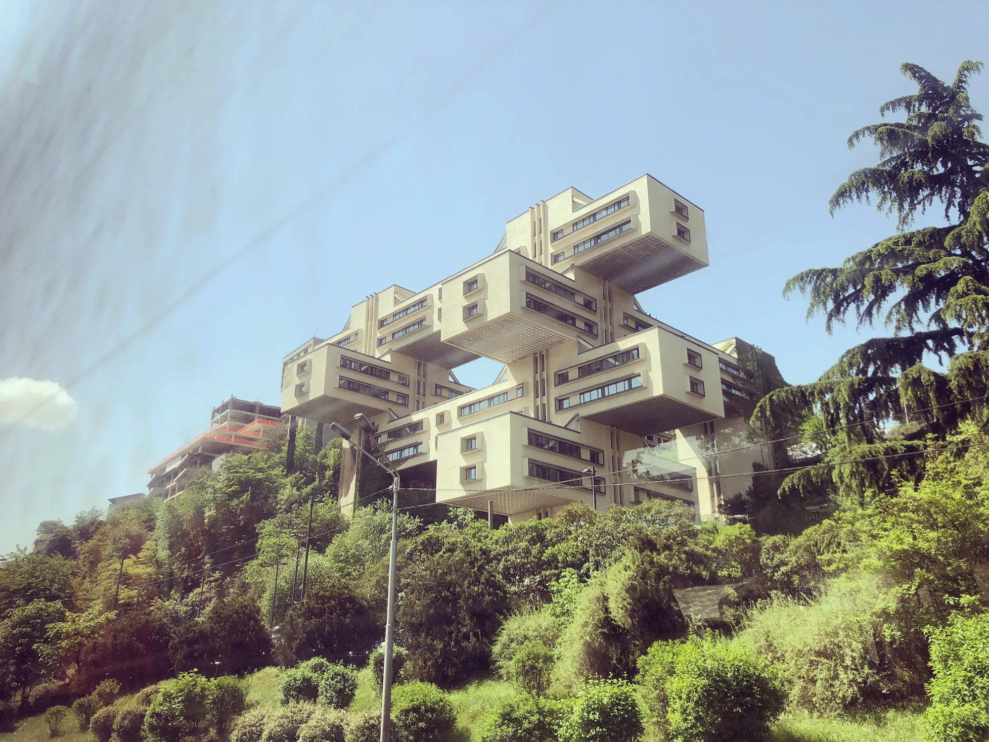 Stacked concrete blocks of the former Ministry of Highways building, Tbilisi, Georgia — Travel Notes, travel photography by Janina Laszlo